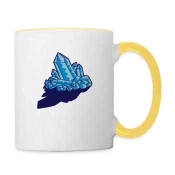 Shadow crystal gemstone - Contrasting Mug - white/yellow - Right