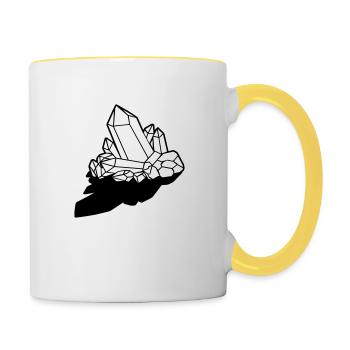 Clipart shadow crystal - Contrasting Mug - white/yellow - Right