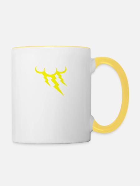 Donner Blitz Wolke - Tasse zweifarbig - Weiß/Gelb
