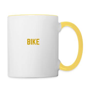 Bicycle, bike gift - Contrasting Mug - white/yellow - Right