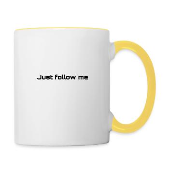 Folgen Follow Vorbild Leader Persönlichkeit - Tasse zweifarbig - Weiß/Gelb - Rechts