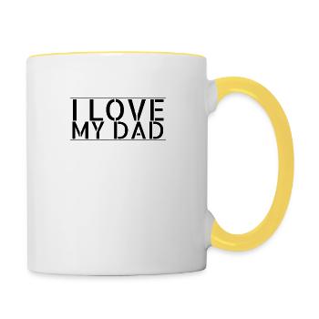family - I love my dad - Contrasting Mug - white/yellow - Right