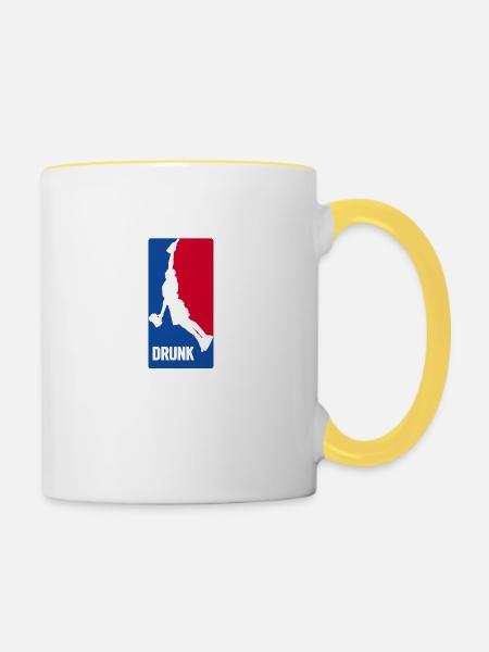 BASKETBALL DRUNK - Tasse zweifarbig - Weiß/Gelb