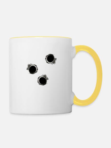 Gunshots - Tasse zweifarbig - Weiß/Gelb