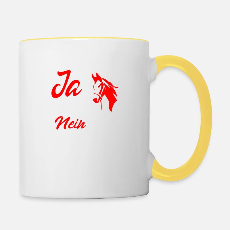 Pferde Spruch - Tasse zweifarbig - Weiß/Gelb