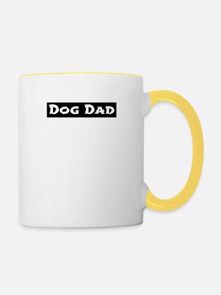 dog - dog dad - Tasse zweifarbig - Weiß/Gelb