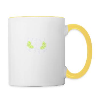 Gin glasses | Party alcohol booze tonic gifts - Contrasting Mug - white/yellow - Right