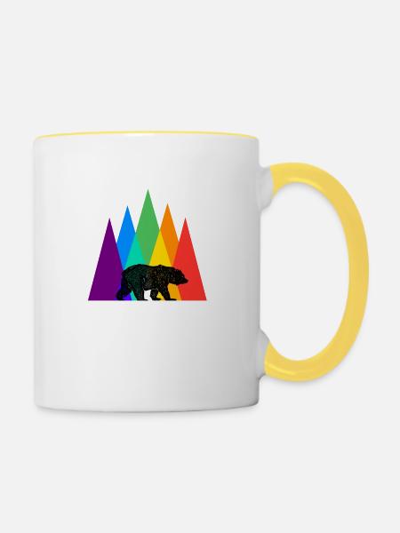 Schwuler Bär - Tasse zweifarbig - Weiß/Gelb