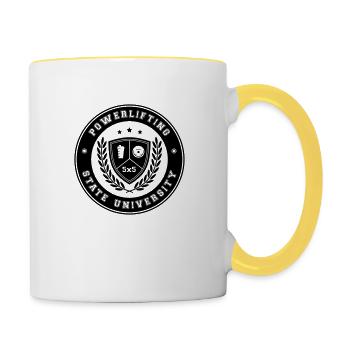 Powerlifting State University - Tasse zweifarbig - Weiß/Gelb - Rechts