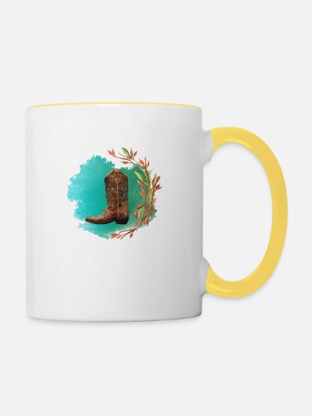 Western Classic - Tasse zweifarbig - Weiß/Gelb