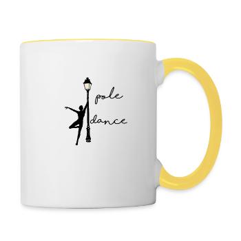 Pole dance on a lantern - Contrasting Mug - white/yellow - Right