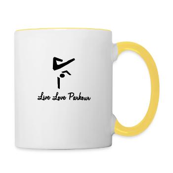 Black Live Love Parkour - Tasse zweifarbig - Weiß/Gelb - Rechts
