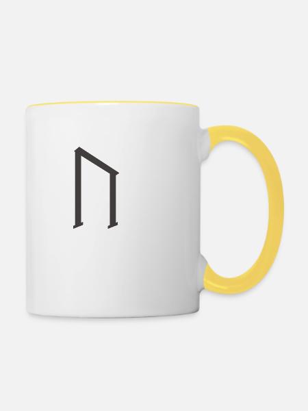 Wikinger Runen Uruz - Tasse zweifarbig - Weiß/Gelb