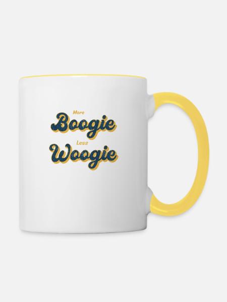 Boogie Woogie Tanz Tänzer Geschenk - Tasse zweifarbig - Weiß/Gelb