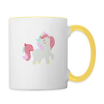 Licorne - licorne - Mug contrasté - blanc/jaune - Droite