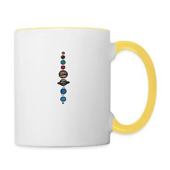 Planeten - Tasse zweifarbig - Weiß/Gelb - Rechts