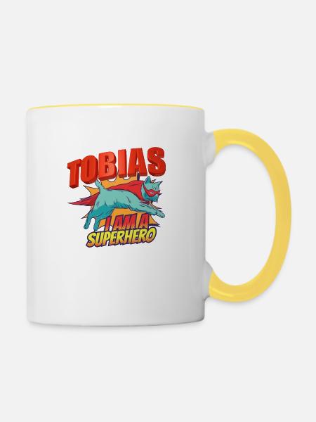 Tobias - Tasse zweifarbig - Weiß/Gelb