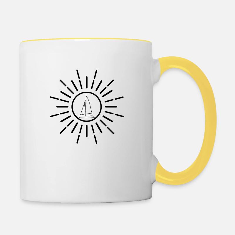 voile de soleil - Mug contrasté - blanc/jaune