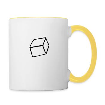 Zucker / Süße Kaffeedaten - Tasse zweifarbig - Weiß/Gelb - Rechts