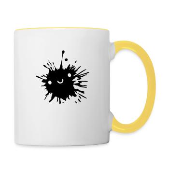 Niedlicher Suesser Klecks - Tasse zweifarbig - Weiß/Gelb - Rechts