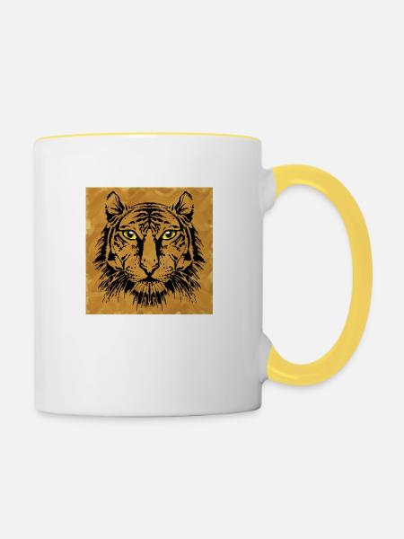 Tiger - Tasse zweifarbig - Weiß/Gelb