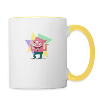Dancing Monster - Contrasting Mug - white/yellow - Right