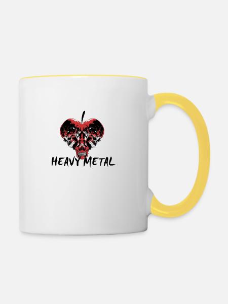 ILoveHeavyMetal - Tasse zweifarbig - Weiß/Gelb