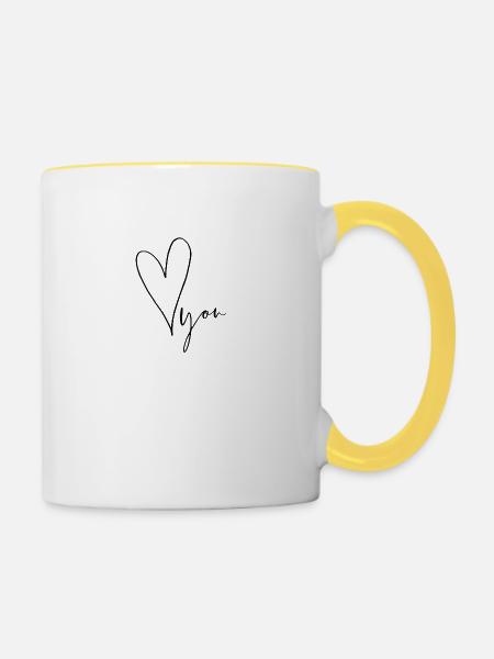LOVE You - Tasse zweifarbig - Weiß/Gelb
