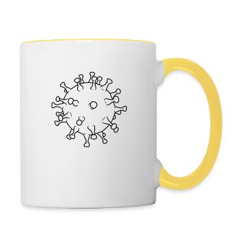 Corona Virus Covid - Contrasting Mug - white/yellow - Right