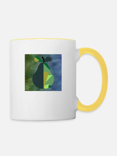 Birne - Tasse zweifarbig - Weiß/Gelb