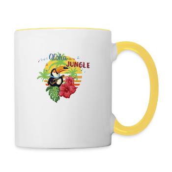 Aloha de la Jungle - Mug contrasté - blanc/jaune - Droite