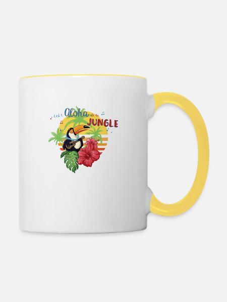 Aloha des Dschungels - Tasse zweifarbig - Weiß/Gelb