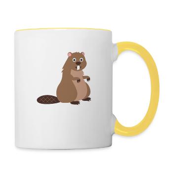 Biber - Tasse zweifarbig - Weiß/Gelb - Rechts