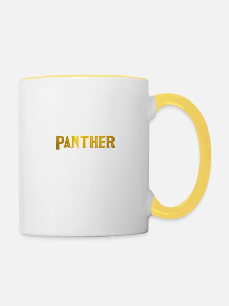 Panther - Tasse zweifarbig - Weiß/Gelb