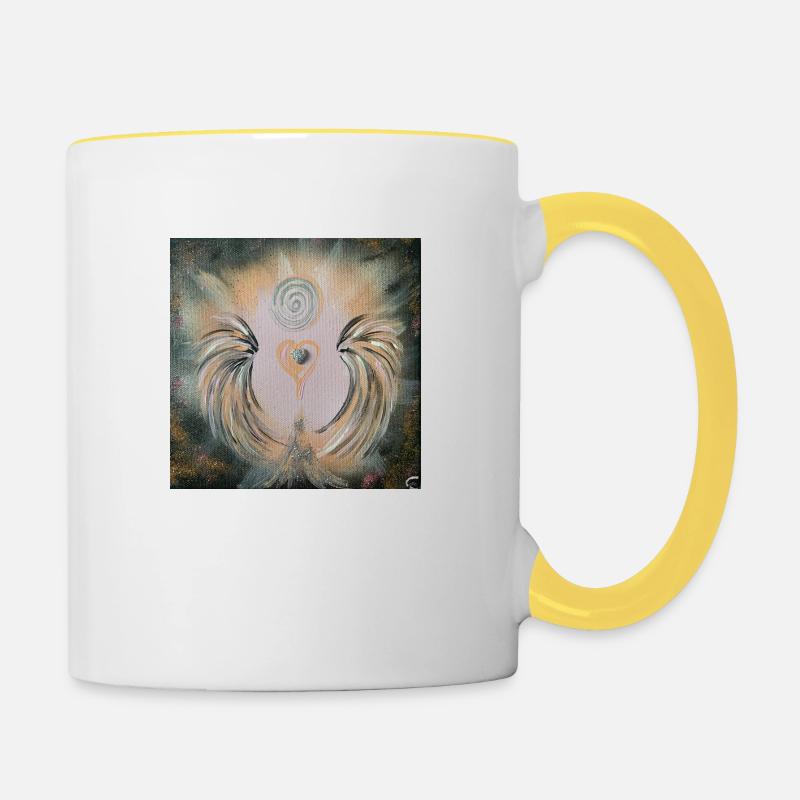 Heartfelt "Dissolution of deep trauigkeit" - Contrasting Mug - white/yellow