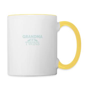 Twins Grandma of twins twins gift idea - Contrasting Mug - white/yellow - Right