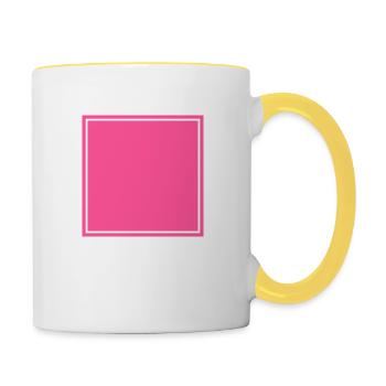 Quadrat Selbstgestaltung - Tasse zweifarbig - Weiß/Gelb - Rechts