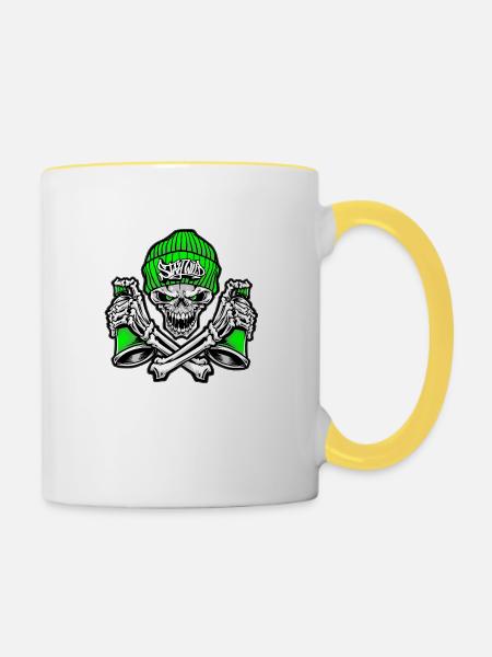 Stay Wild - Tasse zweifarbig - Weiß/Gelb