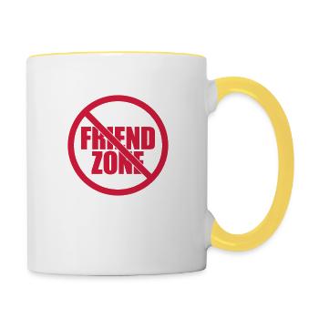 Fin de la zone d'amis interdite - Mug contrasté - blanc/jaune - Droite