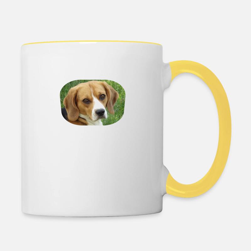 beagle - Mug contrasté - blanc/jaune