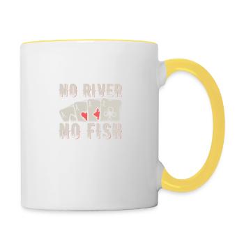 Cartes de poker | Poker Poker Poker Poker Cadeaux - Mug contrasté - blanc/jaune - Droite