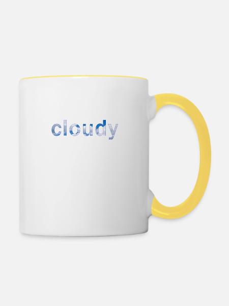 cloud - Tasse zweifarbig - Weiß/Gelb
