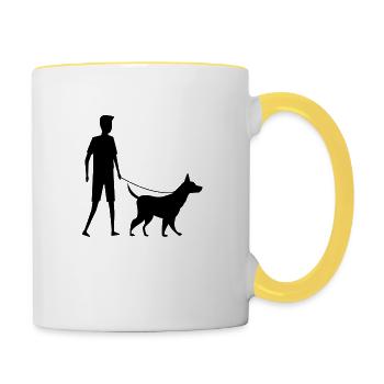Walk with my Dog Walk - Contrasting Mug - white/yellow - Right