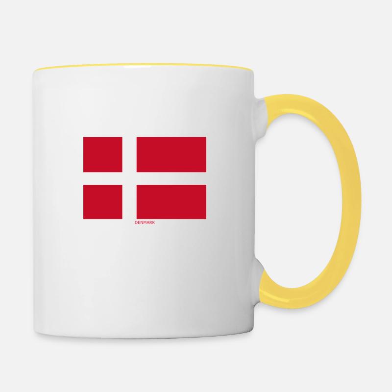 DENMARK FLAG - Contrasting Mug - white/yellow