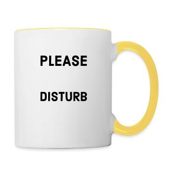 Prière de ne pas déranger - Mug contrasté - blanc/jaune - Droite