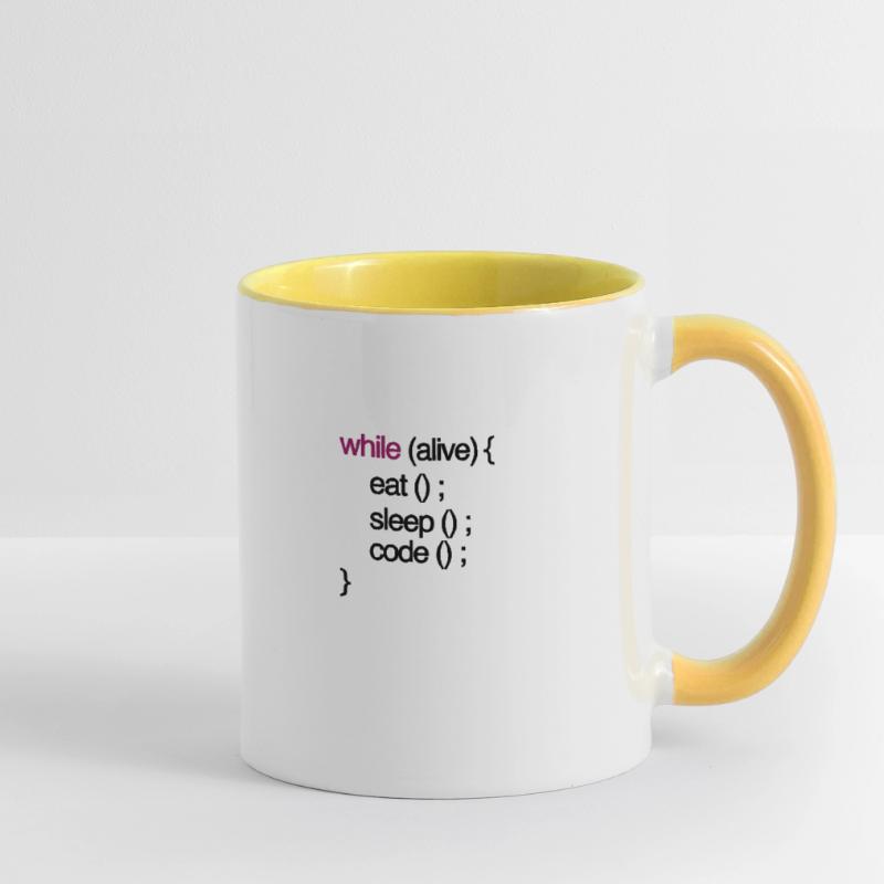 while alive code Informatiker programming coding Tasse zweifarbig
