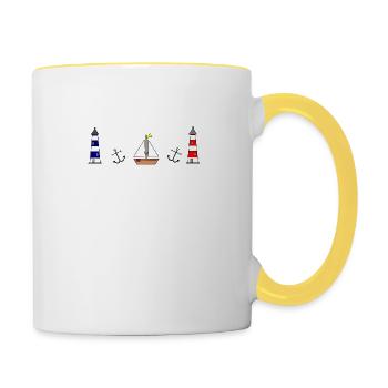 Ancre pour voilier Maritim Lighthouse - Mug contrasté - blanc/jaune - Droite