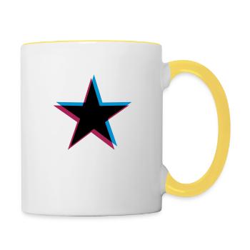 Effet étoile 3D - Mug contrasté - blanc/jaune - Droite