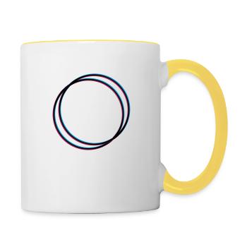 2 circles 3D - Contrasting Mug - white/yellow - Right