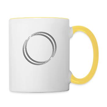 Rings 2 circles - Contrasting Mug - white/yellow - Right